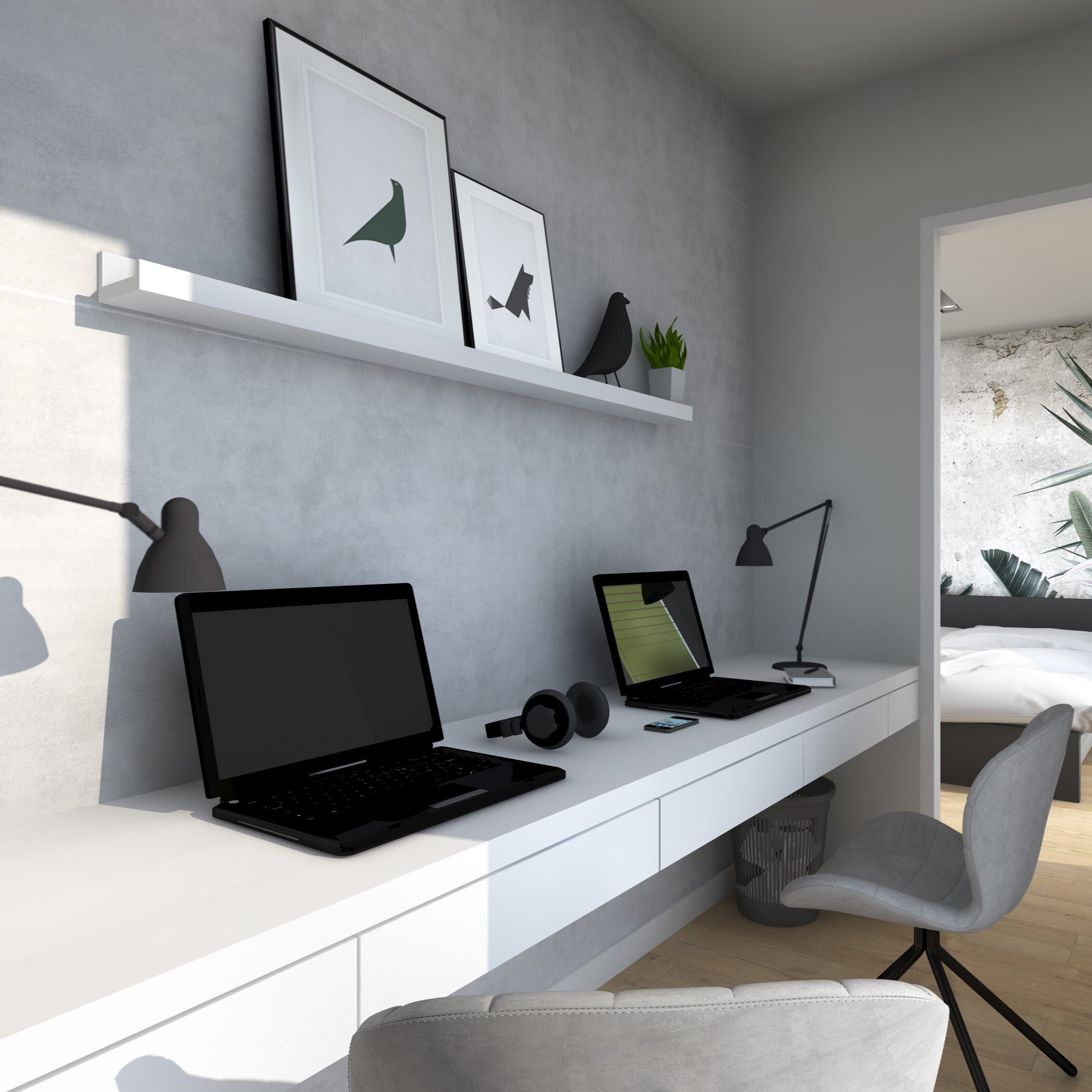 Gabinet - miejsce do pracy w domu. Gabinet - miejsce do pracy w domu.